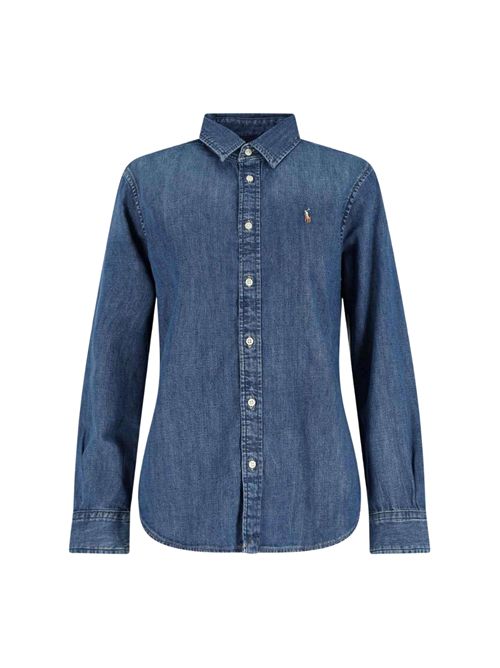 Camicia in denim con ricamo logo POLO RALPH LAUREN | 211969458001